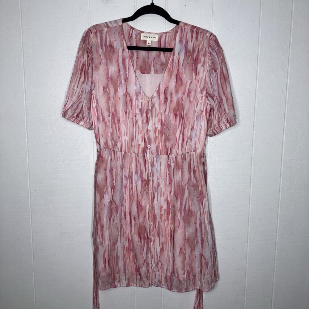 Cloth & Stone Anthropologie Women’s Pink Mini Dress Size Medium - Picture 3 of 7